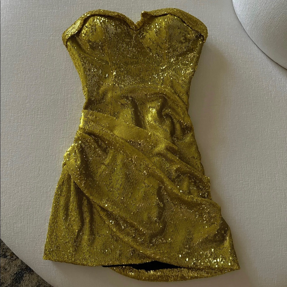 AREA
Draped Detail Sequin Mini Dress